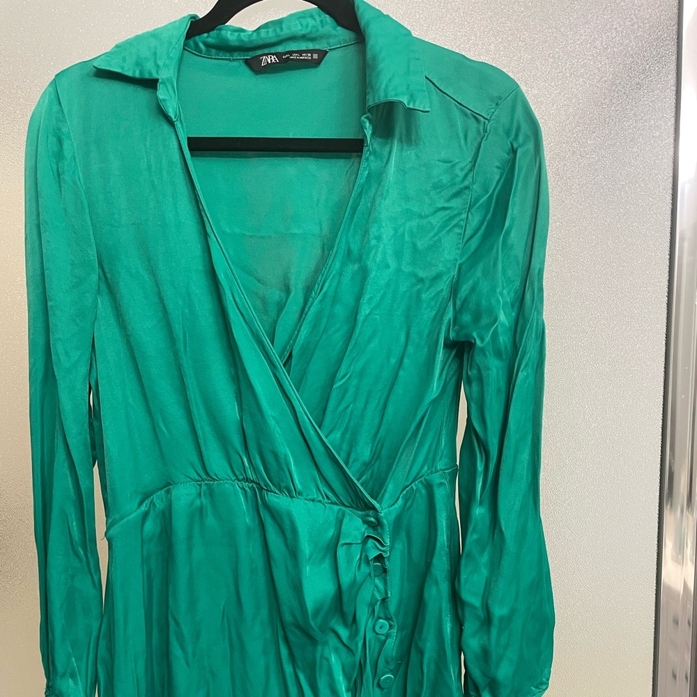 Zara emerald green dress